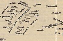 Detail map of Micronesia, showing Marianas, Caroline Islands, and Marshall Islands (including Bikini) from the Operation Crossroads booklet